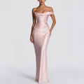 Off-Shoulder Satin Bodycon Dress