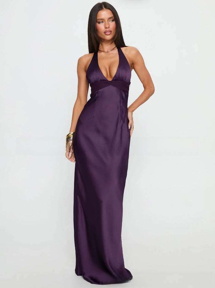 Slim Fit Deep V-Neck Dress